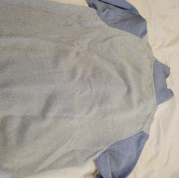 Mens wool knit sweater zip up Medium navy Blue - Picture 4 of 4